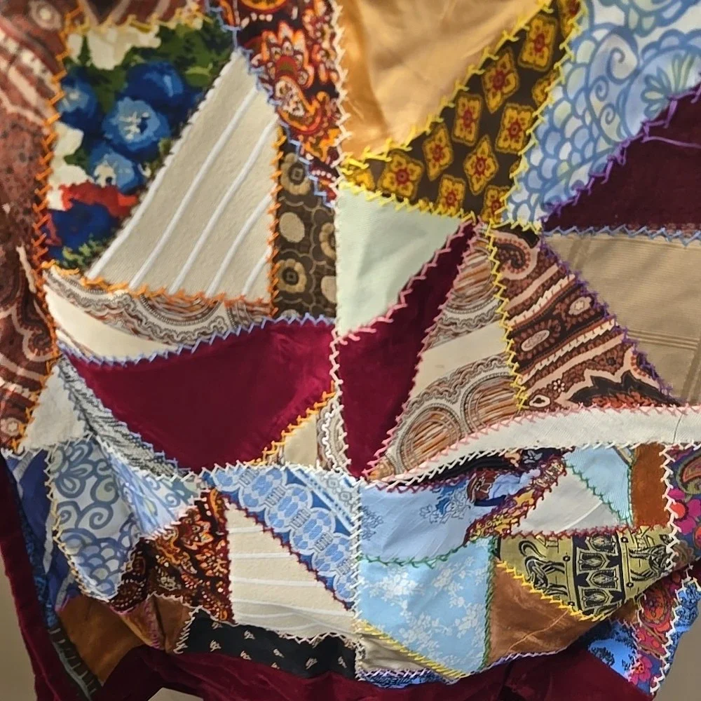 Handmade quilted table runner multicolored design in rich earth tones‎ 72